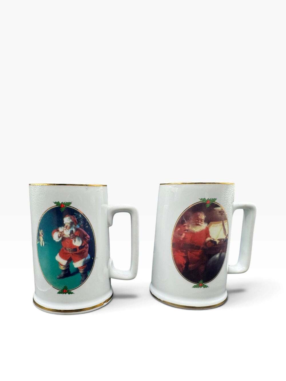 1996 Coca Cola Santa Collector Edition Mug Set of 2 Haddon Sundblom Christmas
